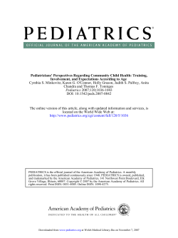 "Perspectives Regarding Community Child Health: Training,Involvement, and Expectations According to Age."