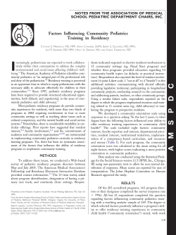 "Factors influencing community pediatrics training in residency."