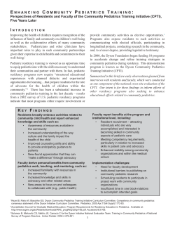 Enhancing Community Pediatrics Training: Perspectives of Residents and Faculty of the Community Pediatrics Training Initiative (CPTI), Five Years Later.