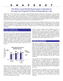 The Roles Local Health Departments Undertake in Serving Non-Pregnant Women of Reproductive Age.