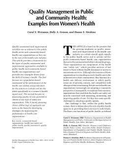 "Quality management in public and community health: examples from women's health."