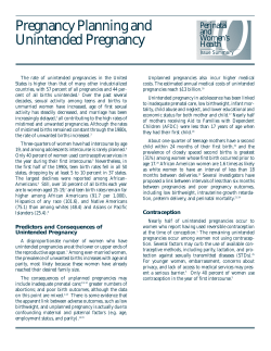 Pregnancy Planning and Unintended Pregnancy.