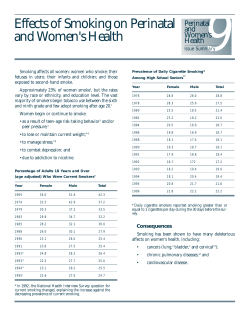 Effects of Smoking on Perinatal and Women's Health.