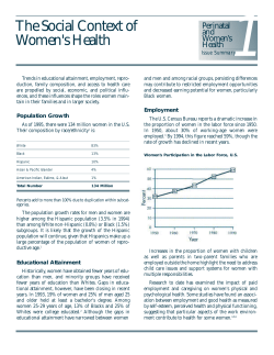 The Social Context of Women's Health.