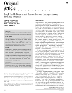 "Local health department perspectives on linkages among birthing hospitals."