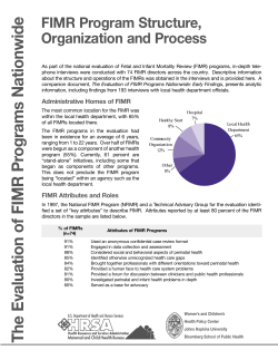 The Evaluation of FIMR Programs Nationwide: Structure, Organization and Process.