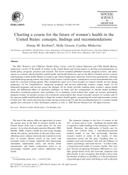 Charting a Course for the Future of Women's Health in the United States: Concepts, Findings and Recommendations."