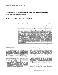 "Assessment of Healthy Start Fetal and Infant Mortality Review Recommendations."