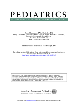 "Annual summary of vital statistics: 2005."