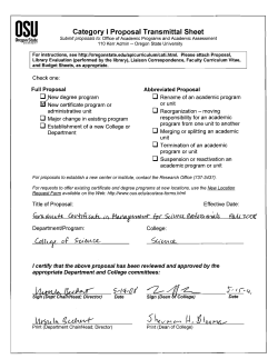 Graduate Certificate in Management for Science Professionals