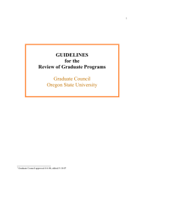 Changes to the Graduate Council Program Review Guidelines