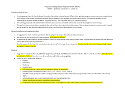 Proposed Undergraduate Program Review Metrics