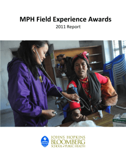 MPH Field Experience Awards Report 2011