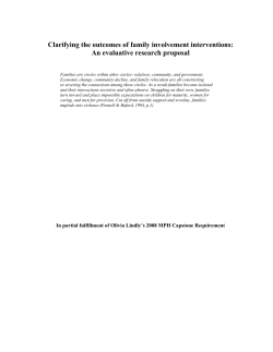 "Clarifying the Outcomes of Family Involvement Interventions: An Evaluative Research Proposal"