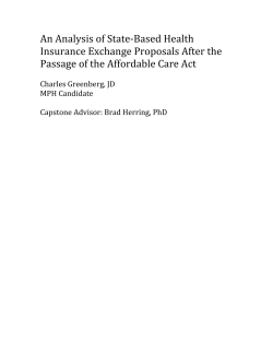 "An Analysis of State-based Health Insurance Exchange Proposals after the Passage of the Affordable Care Act"