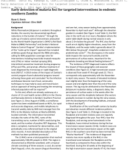 "Early Detection of Malaria Foci for Targeted Interventions in Endemic Southern Zambia"
