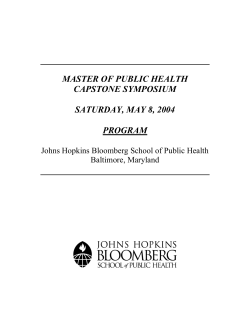MPH Capstone Symposium Program 2004
