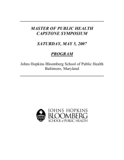 MPH Capstone Symposium Program 2007
