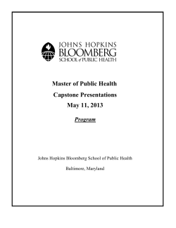 MPH Capstone Symposium Program 2013
