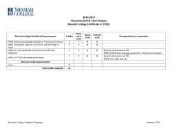 Messiah College Certificate in TESOL