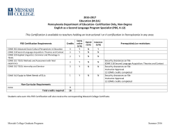 ESL Program Specialist Certification