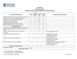 TESOL with ESL Program Specialist Certification