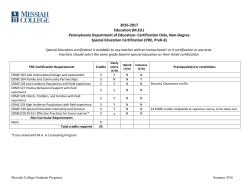 Special Education Certification (PDE, PreK-8)