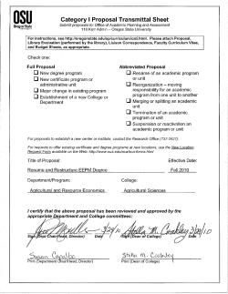 Change Name and Requirements for Bachelor of Science Degree in Environmental Economics, Policy and Management