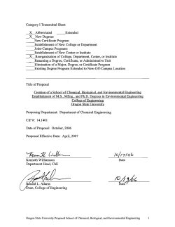 CAT I for School of Chemical, Biological and Environmental Engineering