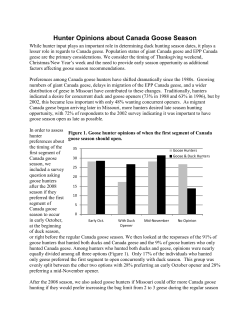 Hunter Opinions About Canada Goose Season