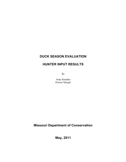 Hunter Input for 2011 Duck Season