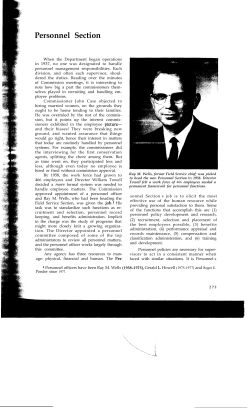 22. The First 50 Years: Personnel Section