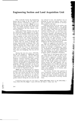 21. The First 50 Years: Engineering Section and Land Acquisition