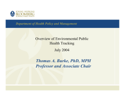 Overview of Environmental Public Health Tracking