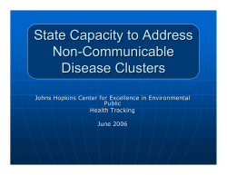State Capacity to Address Non-Communicable Disease Clusters