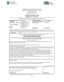 International Soil Permit