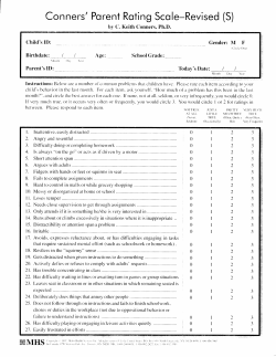 Questionnaires for ages 4-11*