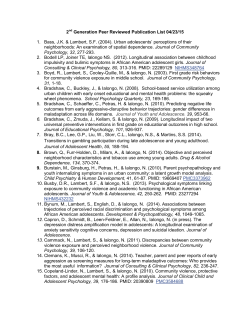 Second Generation Publication List