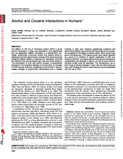 Alcohol and cocaine interactions in humans