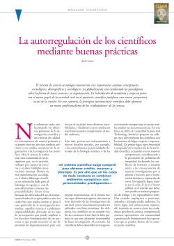 La autoregulaci&oacute;n de los cient&iacute;ficos mediante buenas pr&aacute;cticas
