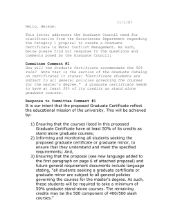 Cat I Proposal: Water Conflict Management Transformation Graduate Certificate