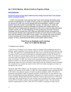 Discussion: 400-level Credit on Programs of Study