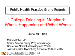 JHSPH MAPHTC College Drinking in Maryland Mitchell PowerPoint