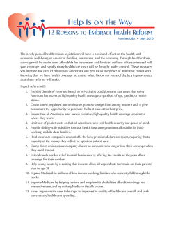 Click here to download 12 Reasons to Support Health Reform .