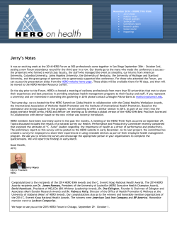 November 2014 issue of HERO on Health Newsletter