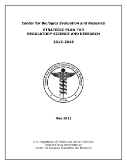 Strategic Plan for Regulatory Science and Research