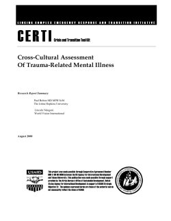 Cross-cultural assessment of trauma-related mental illness: research summary report