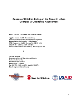 Causes of children living on the street in urban Georgia: a qualitative assessment