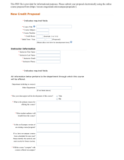 Ecampus New Credit Proposal