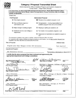 Program Area Name Changes Within OSU Extension